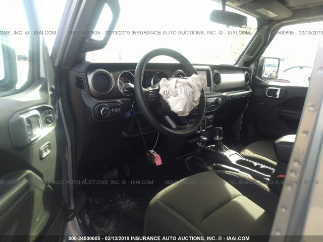 1C4HJXDG3JW265123 - 2018 JEEP WRANGLER UNLIMITE SPORT GRAY photo 5