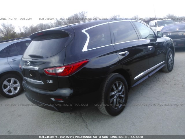 5N1AL0MN0DC309100 - 2013 INFINITI JX35 BLACK photo 4