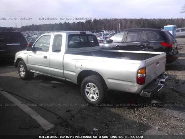 5TEVL52N23Z153664 - 2003 TOYOTA TACOMA XTRACAB SILVER photo 3