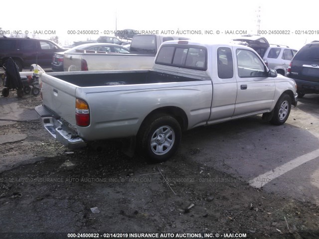 5TEVL52N23Z153664 - 2003 TOYOTA TACOMA XTRACAB SILVER photo 4