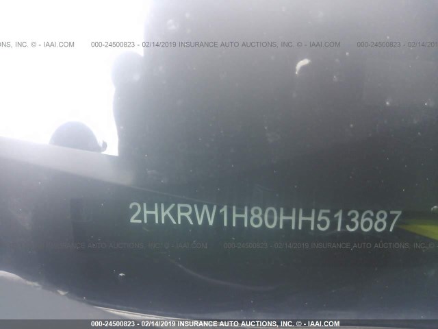 2HKRW1H80HH513687 - 2017 HONDA CR-V EXL GRAY photo 9