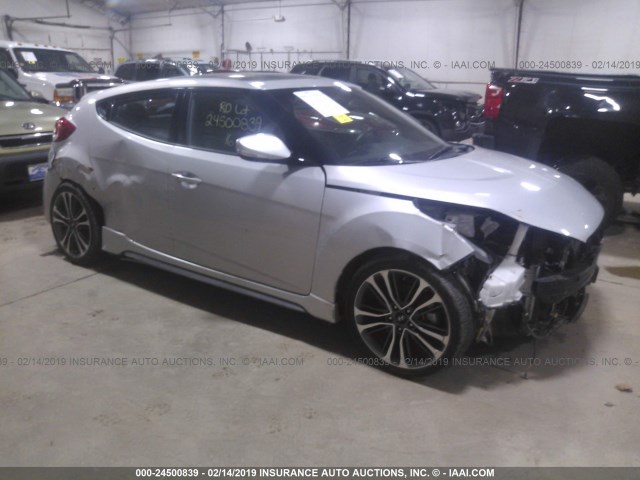 KMHTC6AE2GU256429 - 2016 HYUNDAI VELOSTER TURBO SILVER photo 1