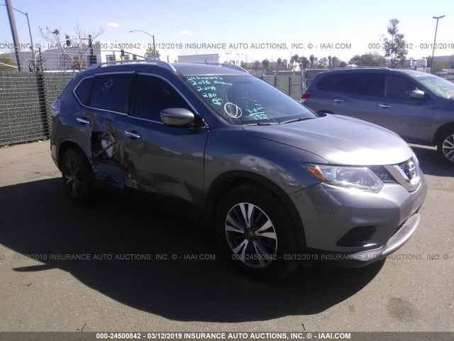 KNMAT2MT6GP595319 - 2016 NISSAN ROGUE GRAY photo 1