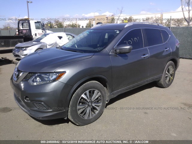 KNMAT2MT6GP595319 - 2016 NISSAN ROGUE GRAY photo 2