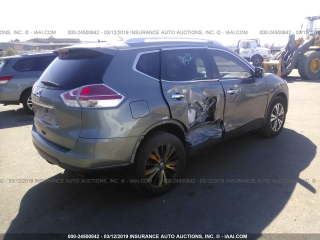 KNMAT2MT6GP595319 - 2016 NISSAN ROGUE GRAY photo 4