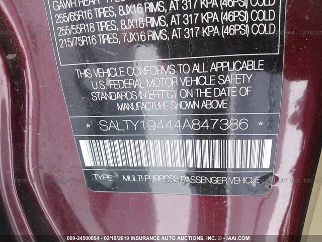 SALTY19444A847386 - 2004 LAND ROVER DISCOVERY II SE MAROON photo 9