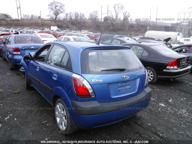 KNADE243996471252 - 2009 KIA RIO 5 SX BLUE photo 3