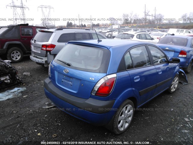 KNADE243996471252 - 2009 KIA RIO 5 SX BLUE photo 4