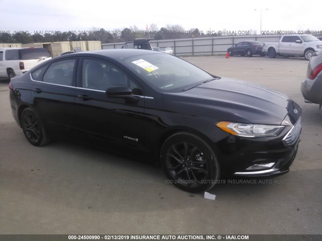 3FA6P0LU8JR124559 - 2018 FORD FUSION SE HYBRID BLACK photo 1