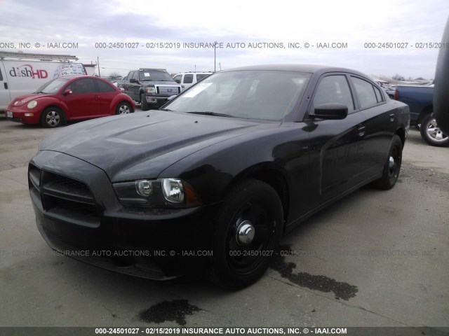 2C3CDXAG8DH535590 - 2013 DODGE CHARGER POLICE BLACK photo 2