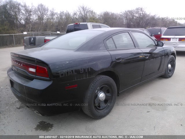 2C3CDXAG8DH535590 - 2013 DODGE CHARGER POLICE BLACK photo 4