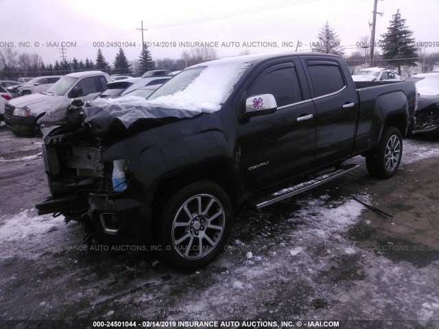 1GTP6EE12H1183726 - 2017 GMC CANYON DENALI BLACK photo 2