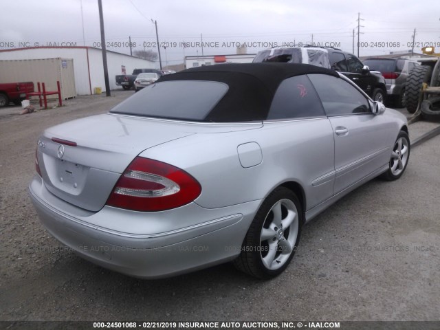 WDBTK65J85F122281 - 2005 MERCEDES-BENZ CLK SILVER photo 4