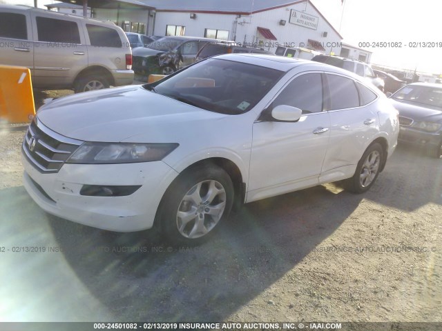 5J6TF1H50BL001307 - 2011 HONDA ACCORD CROSSTOUR EXL WHITE photo 2