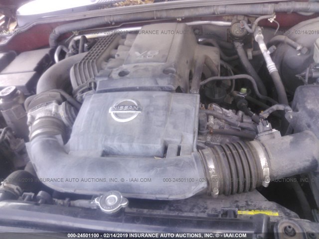 5N1AR18U45C754317 - 2005 NISSAN PATHFINDER LE/SE/XE BURGUNDY photo 10