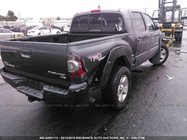 5TFJU4GN8CX018744 - 2012 TOYOTA TACOMA DOUBLE CAB PRERUNNER GRAY photo 4
