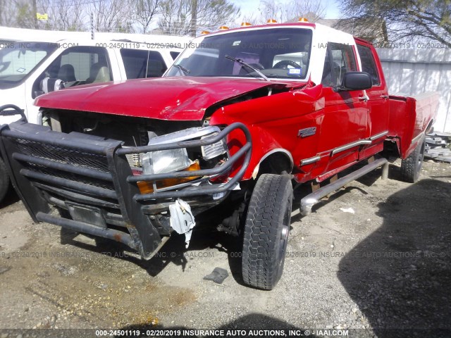 2FTJW36M7PCA50296 - 1993 FORD F350 RED photo 2