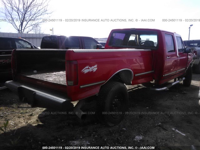 2FTJW36M7PCA50296 - 1993 FORD F350 RED photo 4