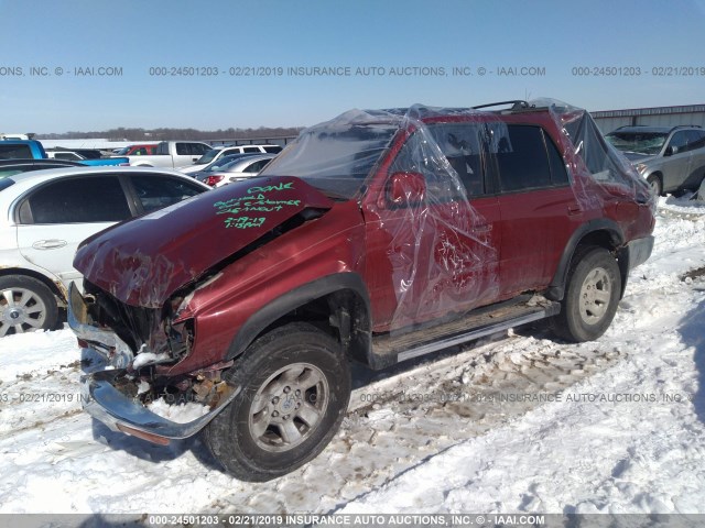 JT3HN86R9T0029451 - 1996 TOYOTA 4RUNNER SR5 MAROON photo 2