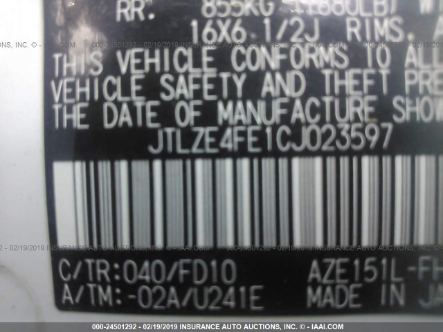 JTLZE4FE1CJ023597 - 2012 TOYOTA SCION XB 白色 照片 9