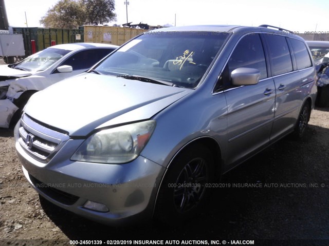 5FNRL38845B067672 - 2005 HONDA ODYSSEY TOURING GRAY photo 2