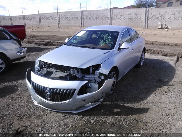 2G4GK5EX6G9195884 - 2016 BUICK REGAL SILVER photo 2