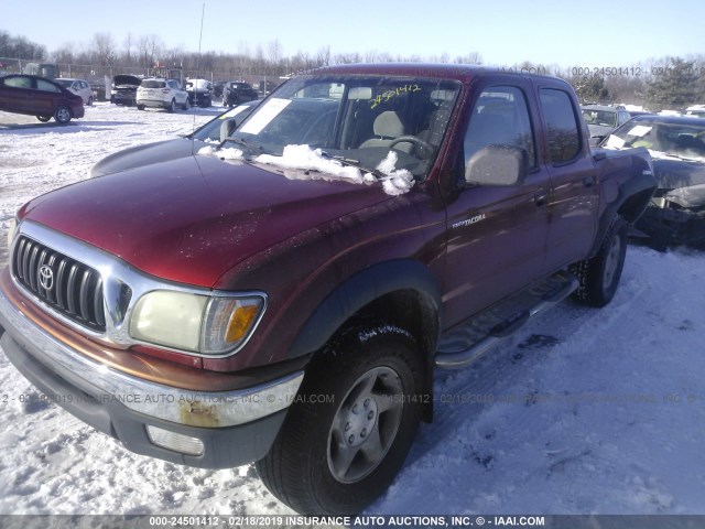 5TEHN72N42Z059481 - 2002 TOYOTA TACOMA DOUBLE CAB 红色 照片 2