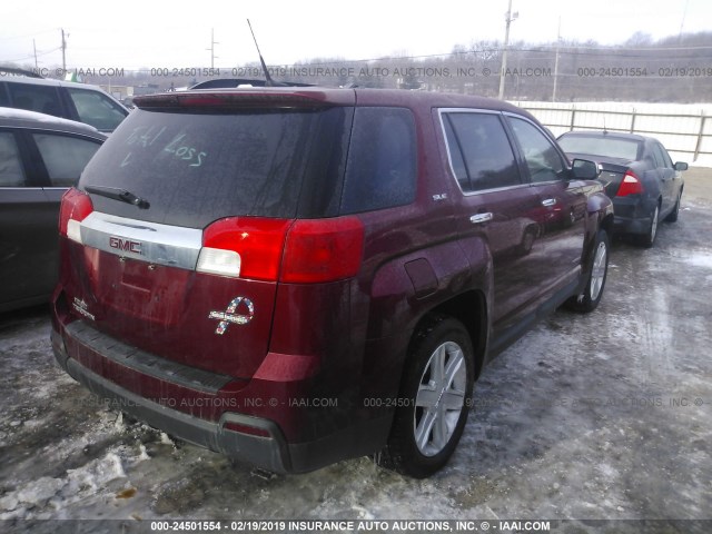 2CTALSECXB6226412 - 2011 GMC TERRAIN SLE MAROON photo 4