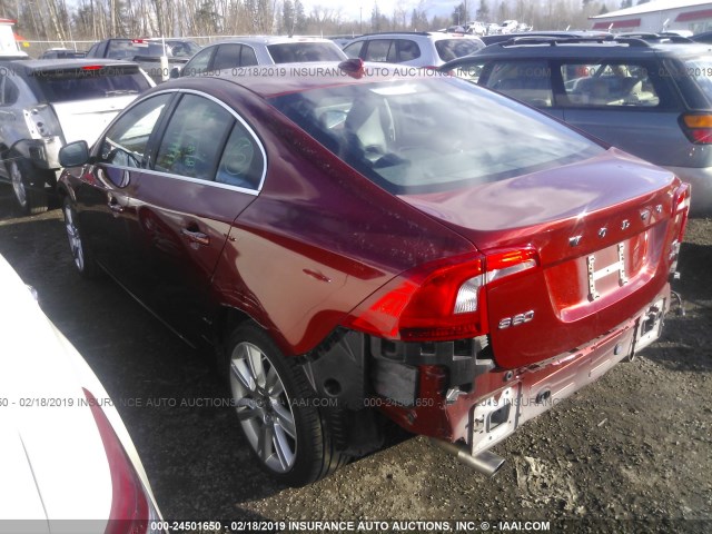 YV1902FH4B2012332 - 2011 VOLVO S60 T6 RED photo 3