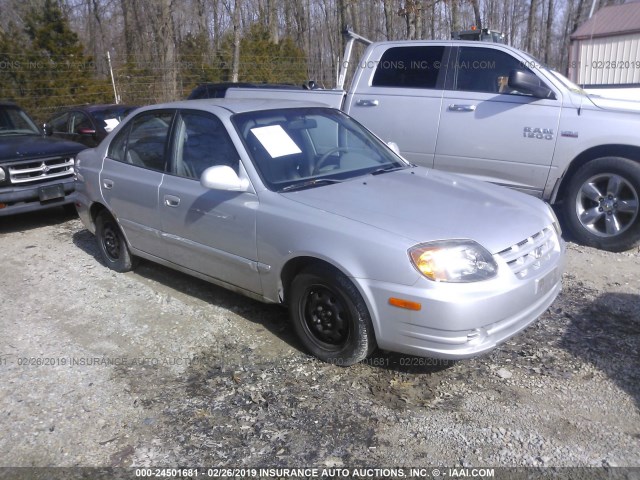 KMHCG45C53U485358 - 2003 HYUNDAI ACCENT GL SILVER photo 1