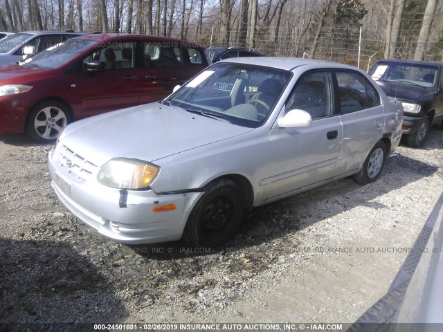 KMHCG45C53U485358 - 2003 HYUNDAI ACCENT GL SILVER photo 2