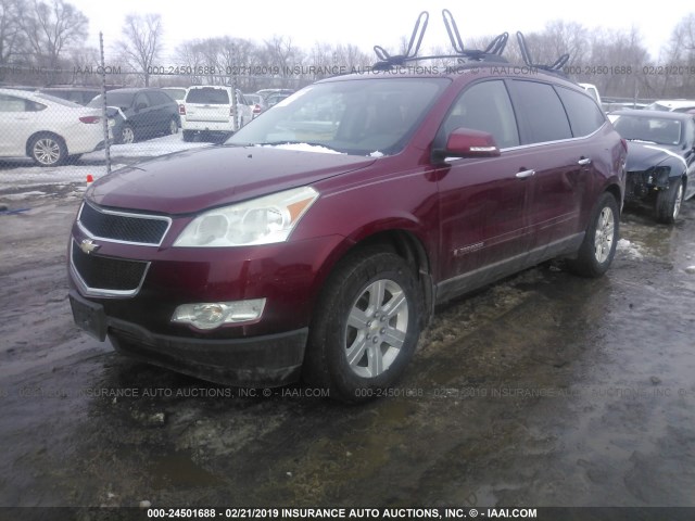 1GNER23D79S169804 - 2009 CHEVROLET TRAVERSE LT MAROON photo 2