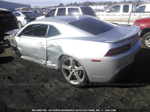 2G1FK1EJ7E9284910 - 2014 CHEVROLET CAMARO 2SS SILVER photo 3