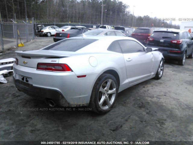 2G1FK1EJ7E9284910 - 2014 CHEVROLET CAMARO 2SS SILVER photo 4