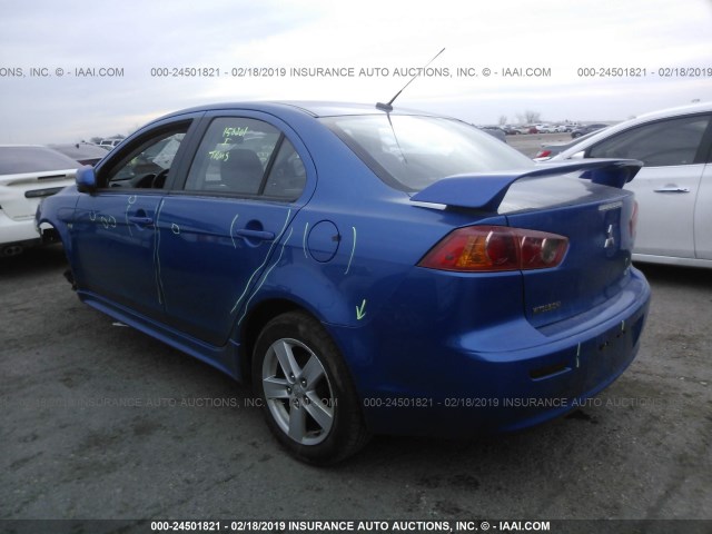 JA3AU26U19U026612 - 2009 MITSUBISHI LANCER ES/ES SPORT BLUE photo 3