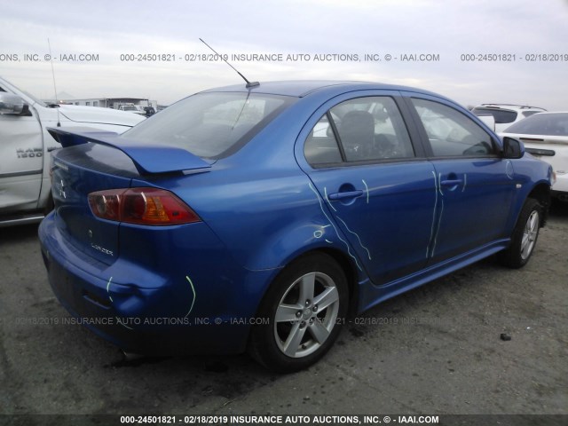 JA3AU26U19U026612 - 2009 MITSUBISHI LANCER ES/ES SPORT BLUE photo 4