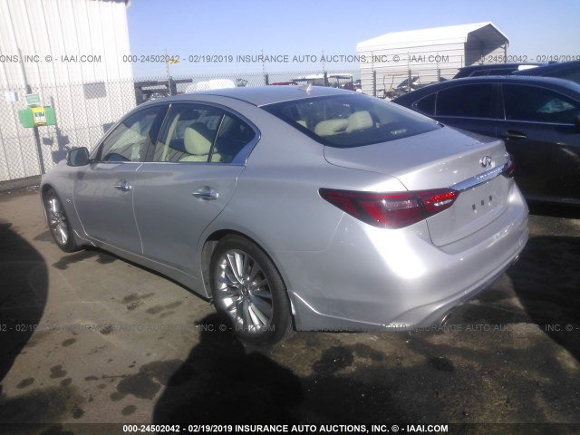 JN1EV7APXJM352852 - 2018 INFINITI Q50 LUXE/SPORT SILVER photo 3