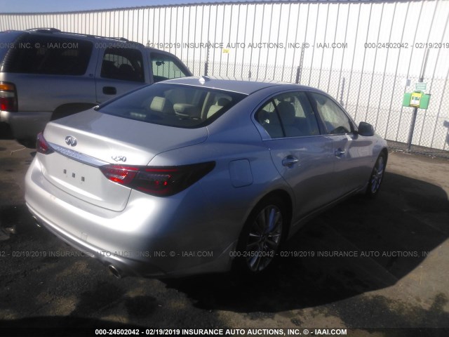 JN1EV7APXJM352852 - 2018 INFINITI Q50 LUXE/SPORT SILVER photo 4