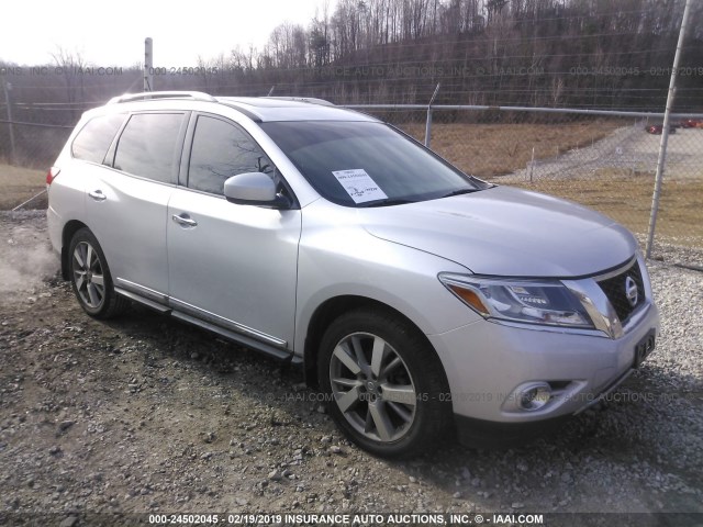 5N1AR2MM7DC688565 - 2013 NISSAN PATHFINDER S/SV/SL/PLATINUM SILVER photo 1