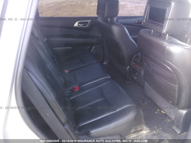 5N1AR2MM7DC688565 - 2013 NISSAN PATHFINDER S/SV/SL/PLATINUM SILVER photo 8