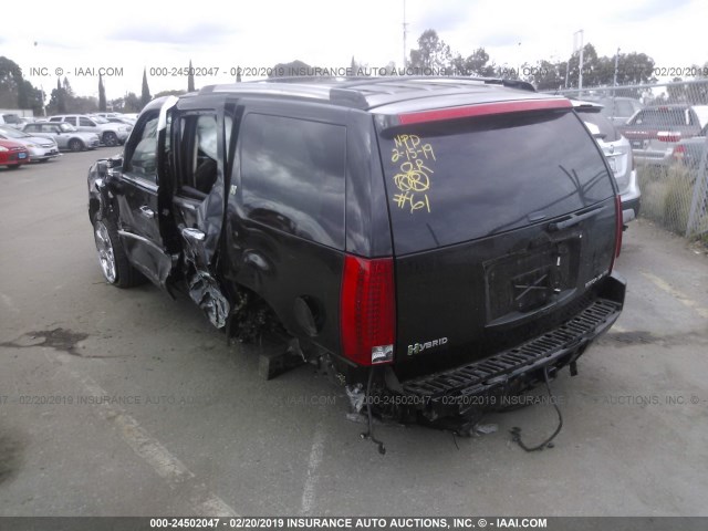 1GYS4EEJ0BR132874 - 2011 CADILLAC ESCALADE HYBRID BLACK photo 3