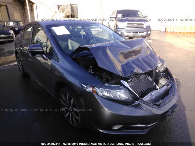 19XFB2F96FE244144 - 2015 HONDA CIVIC EXL GRAY photo 1