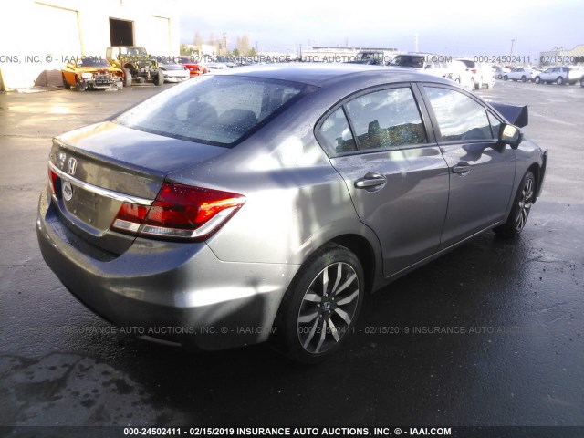 19XFB2F96FE244144 - 2015 HONDA CIVIC EXL GRAY photo 4