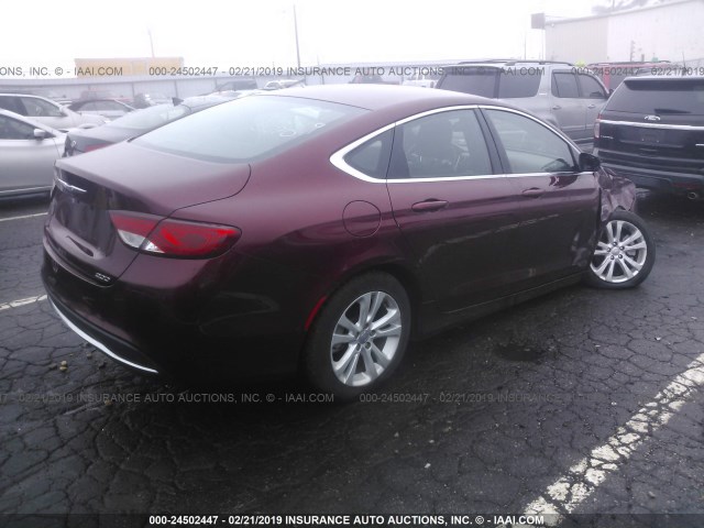 1C3CCCAB1FN738265 - 2015 CHRYSLER 200 LIMITED RED photo 4
