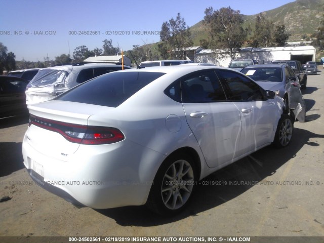 1C3CDFBA1DD336155 - 2013 DODGE DART SXT WHITE photo 4