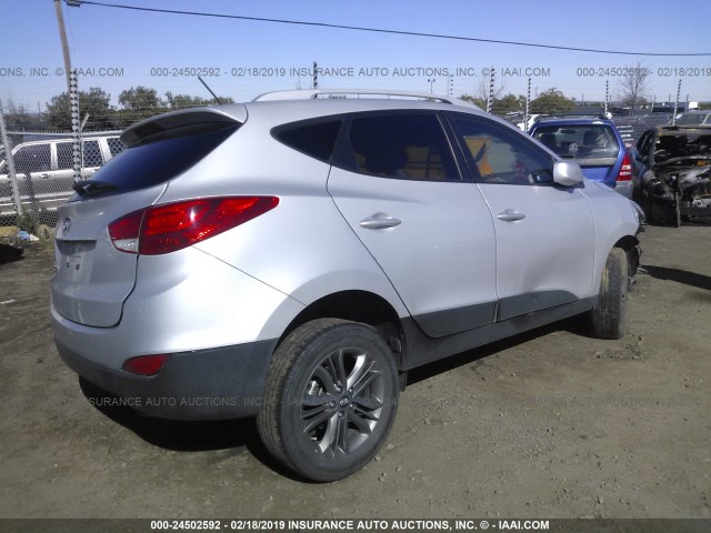 KM8JU3AG4EU872165 - 2014 HYUNDAI Tucson GLS/LIMITED/SE SILVER photo 4