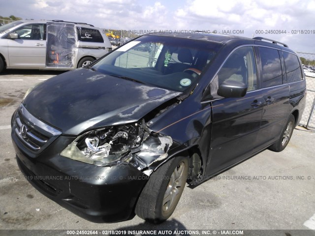 5FNRL38625B036029 - 2005 HONDA ODYSSEY EXL GRAY photo 2