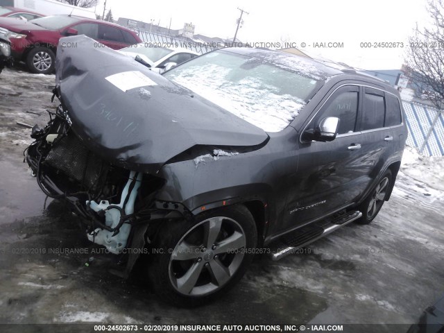 1C4RJFCG9EC340141 - 2014 JEEP GRAND CHEROKEE OVERLAND GRAY photo 2