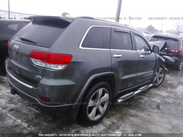 1C4RJFCG9EC340141 - 2014 JEEP GRAND CHEROKEE OVERLAND GRAY photo 4