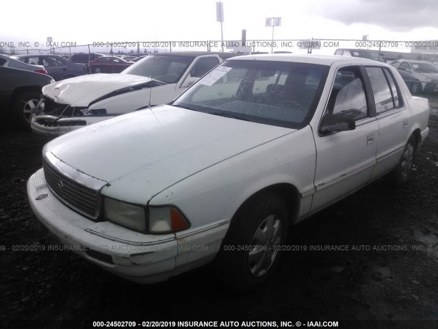 1P3XA46K4MF549117 - 1991 PLYMOUTH ACCLAIM WHITE photo 2